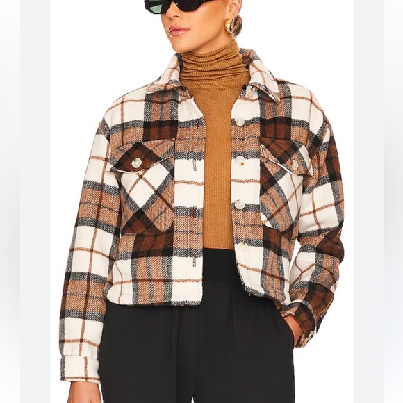 Blank NYC Plaid Cropped Shacket Shirt Jacket in All The Best Size Small - Picture 15 of 15